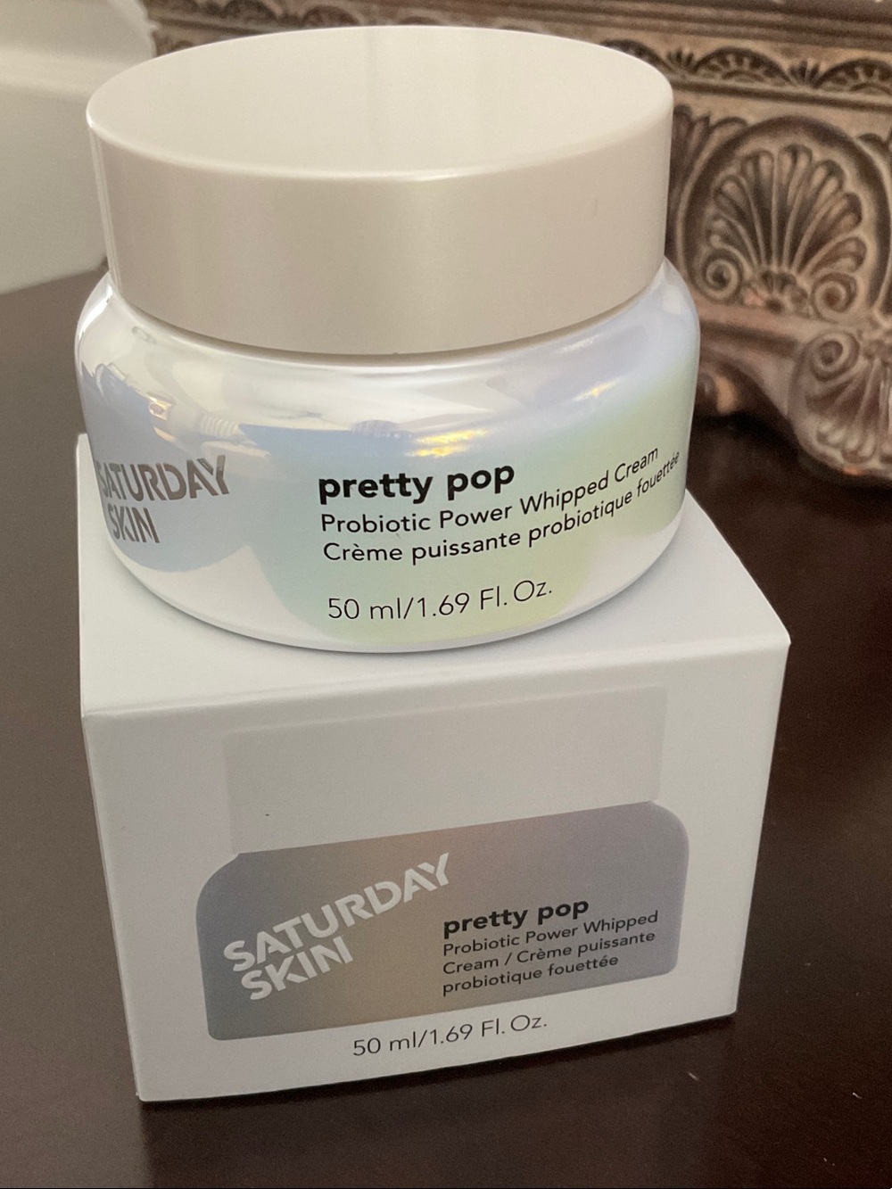 Saturday Skin Pretty Pop Probiotic Power Whipped Cream - White/Iridescent Jar